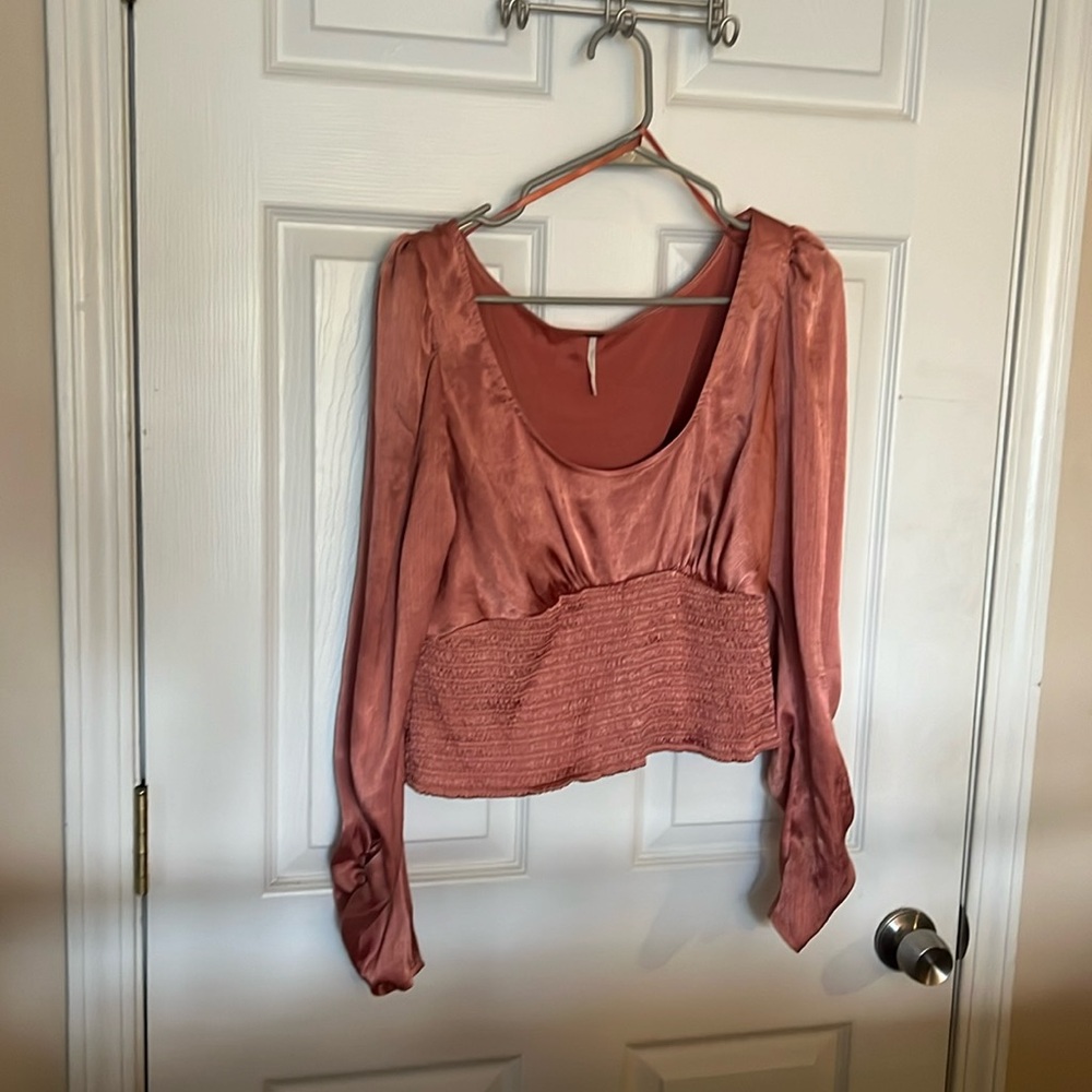 Pink free people crop top size large